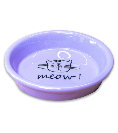 Mr.Kranch Миска керамическая для кошек MEOW! 200 мл сиреневая