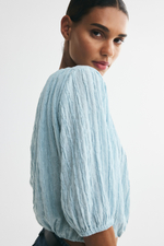 Блузка с рукавами-баллонами — Кремовый — H&M 1363824
