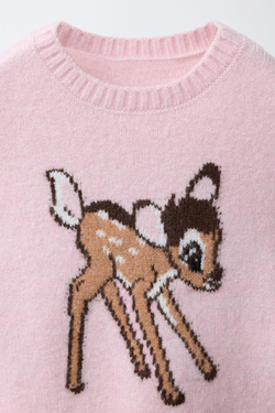 ZARA СВИТЕР С ПРИНТОМ BAMBI © DISNEY, РОЗОВЫЙ