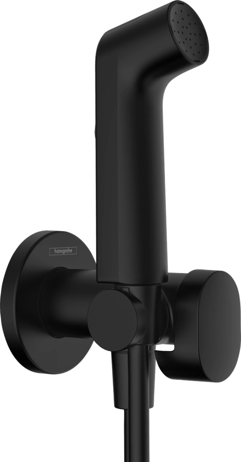Комплект для гигиенического душа встроенный Hansgrohe Bidette 1jet S со шлангом и держателем, черный