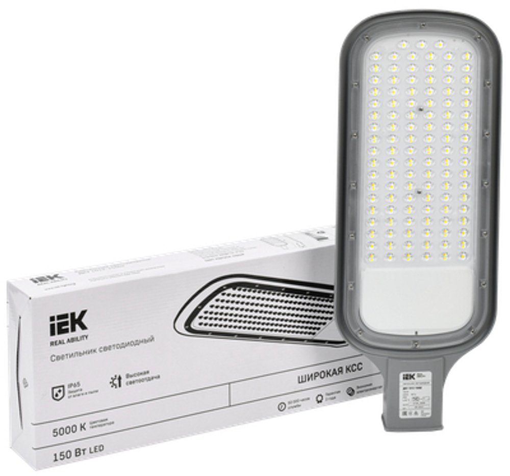 Светильник светодиодный консольный ДКУ 1012-150Ш 5000К IP65 серый IEK