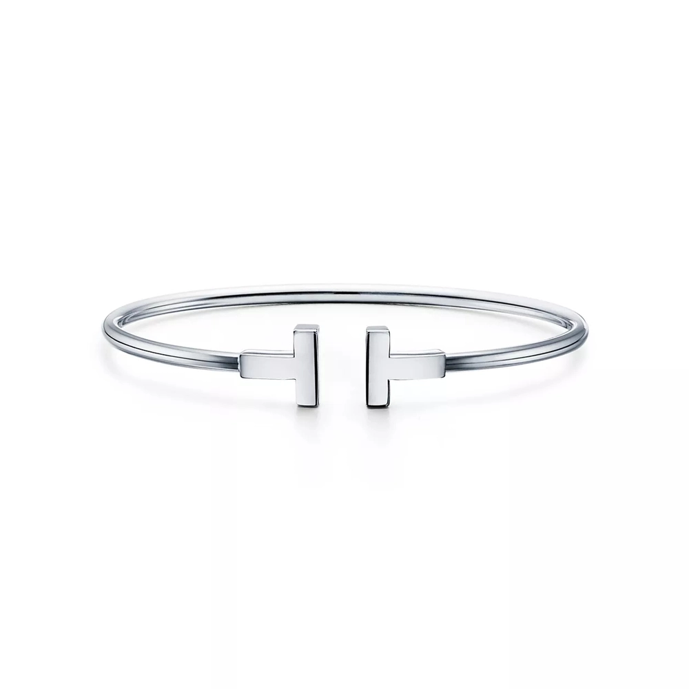 Браслет из белого золота 18k,Tiffany 💠T wire