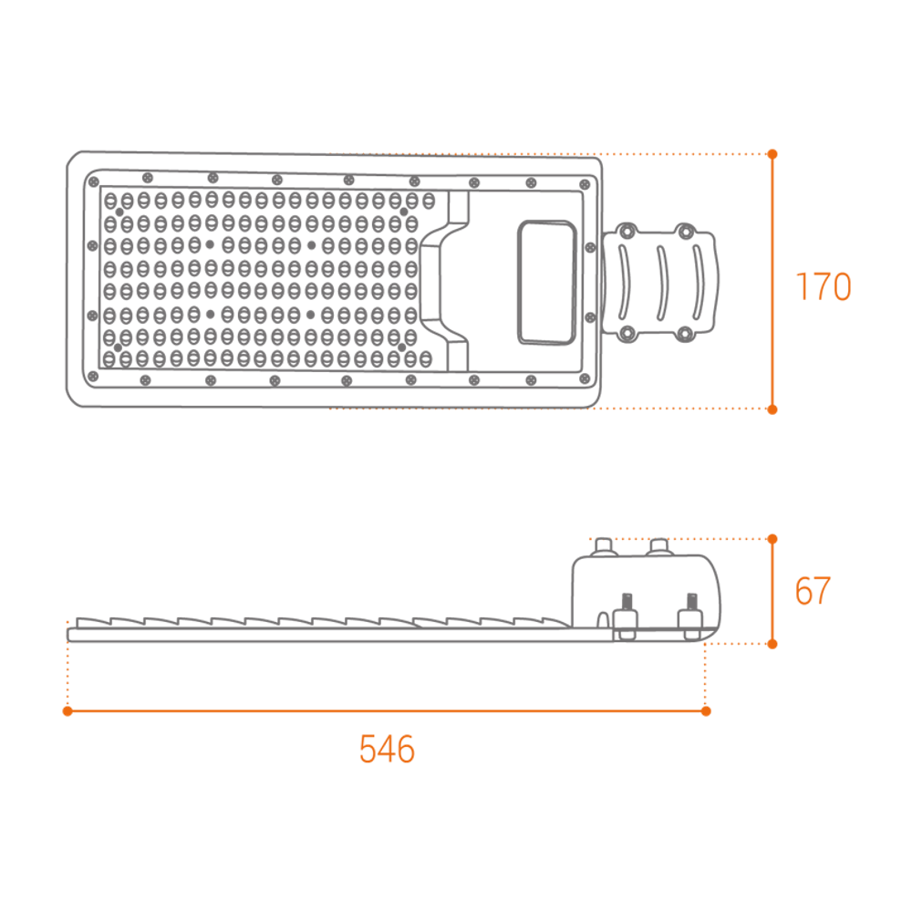 Уличный светильник WOLTA STL-150W/04 150Вт 5700К IP65 16500лм 546×170×67мм