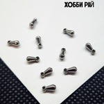 Подвеска капля, для концевиков, сталь, стальная капелька 5мм, штучно