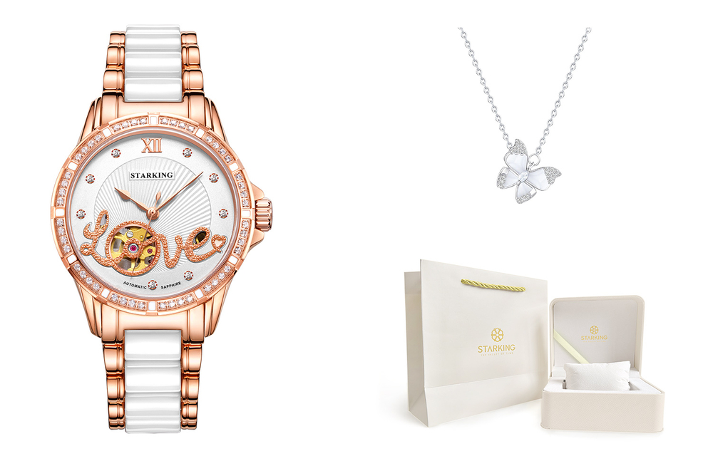 STARKING Mechanical Movement Watch Women"s Watch White Dial