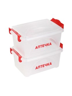 Контейнер "Аптечка" 2,5 л прямоугольный с ручками (7370)