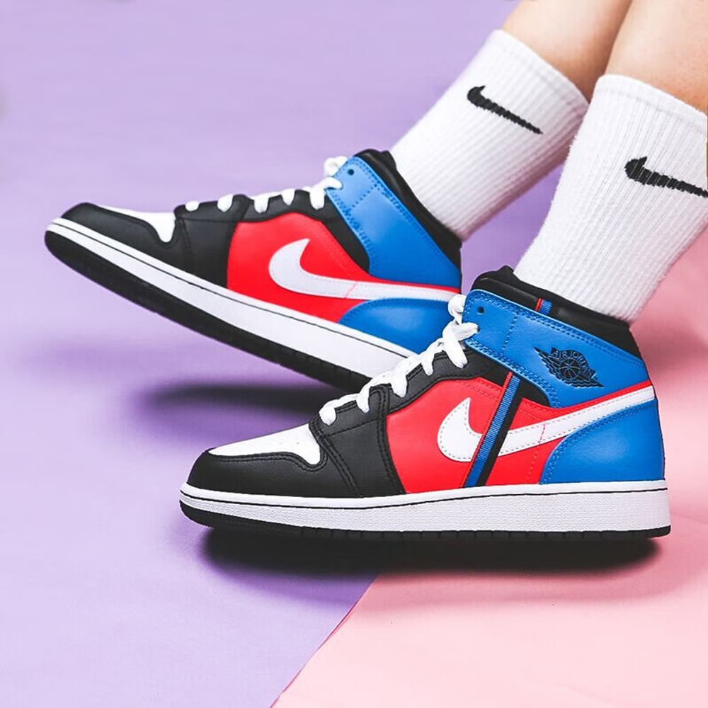 Jordan 1 Mid Tri Color Ribbons GS
