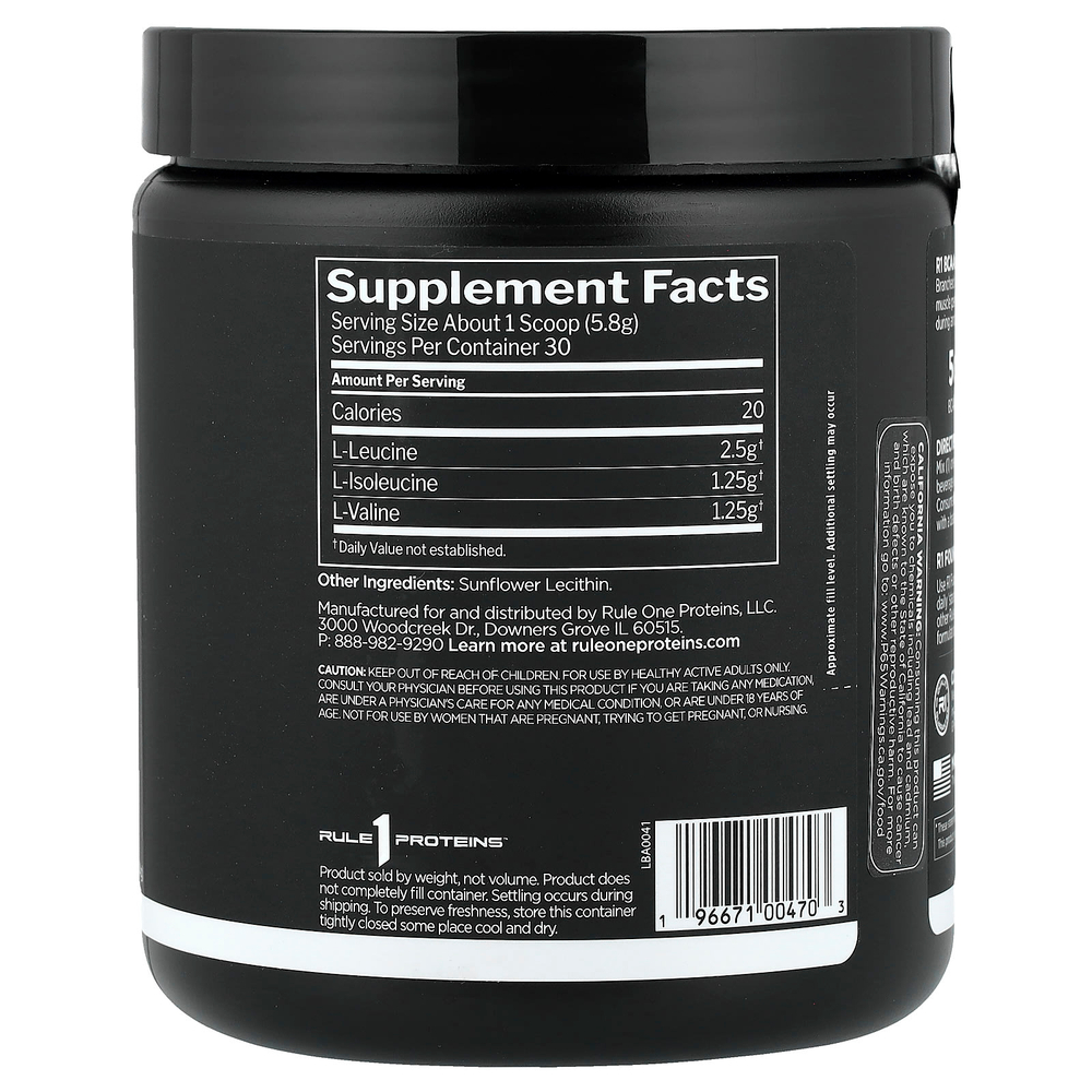 Rule One Proteins, BCAA, без добавок, 174 г (6,14 унции)