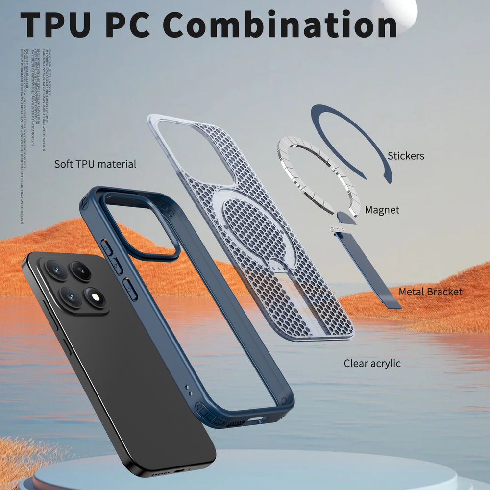 Прозрачный чехол Mesh Pro Magnetic Case для Xiaomi 17