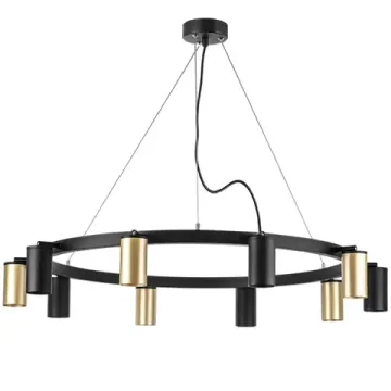 Люстра подвесная 10*GU10 LR020405375 черный/золотой Rullo Lightstar