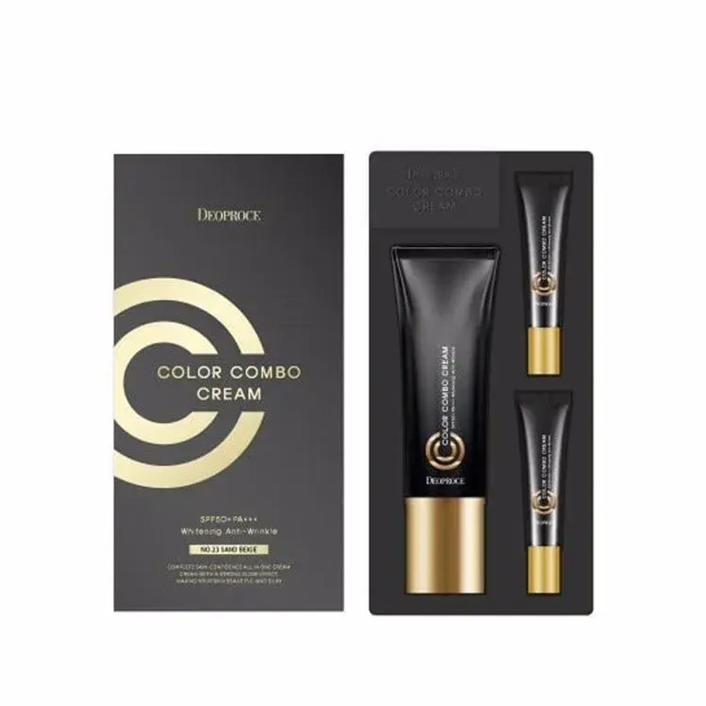CC крем с антивозрастным эффектом DEOPROCE Color Combo CC Cream SPF50 PA++ тон 21 40 гр + 2*5 гр