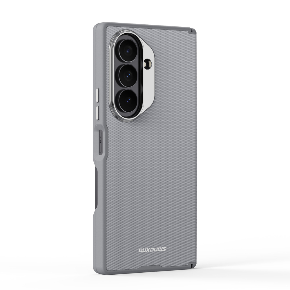 Чехол серого цвета с вставками из искусственной кожи для Samsung Galaxy Z Fold 8 Ultra, серия Vyne Series Case от Dux Ducis