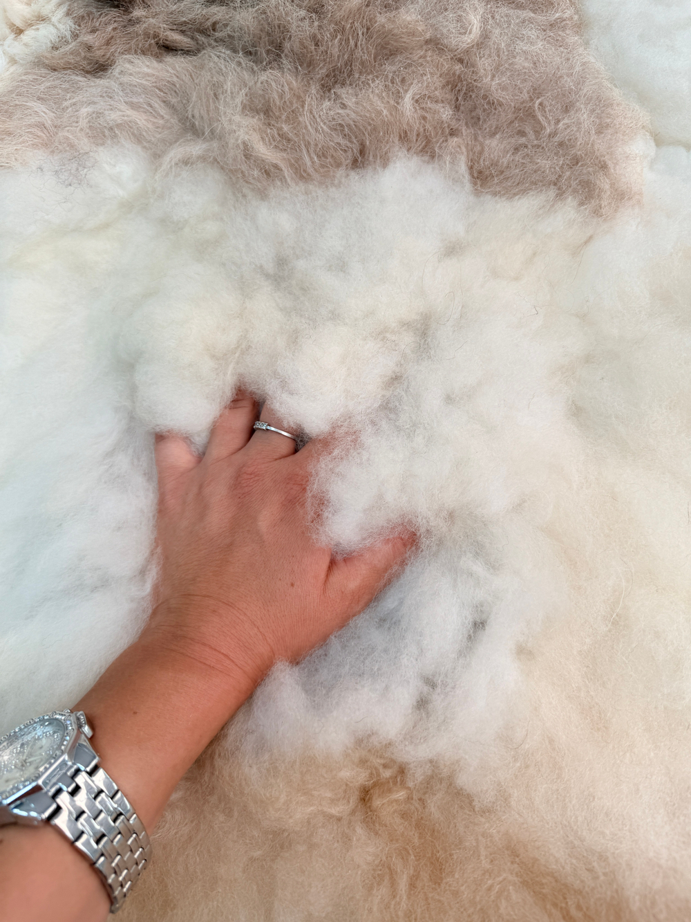 Ковер прямоугольный натуральный мех овчина