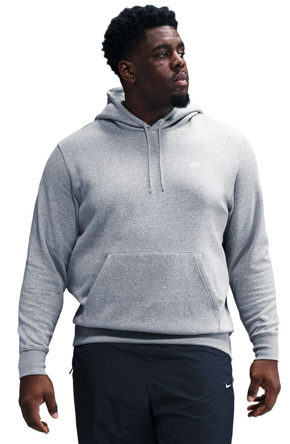 Мужская теннисная кофта Nike Club Fleece Pullover - темно-серый вереск/светло-серый дым/белый