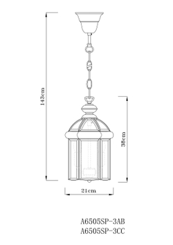 Светильник подвесной Arte Lamp Rimini A6505SP-3CC