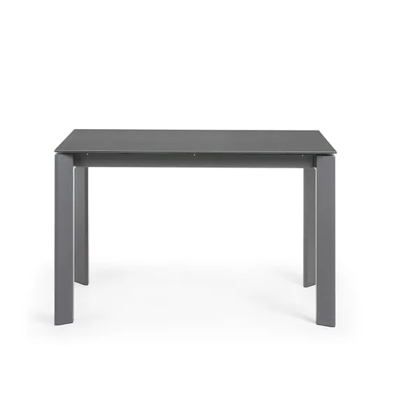 Стол раскладной Atta 120-180x80 см, антрацит, керамика Vulcano Roca