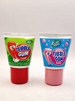 Жидкая жевательная резинка Lutti Tubble Gum в тюбике со вкусом Тутти-Фрутти и Вишни, набор из 2 шт. по 35 г (Франция)