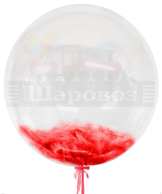 Шар с красными перьями Bubble