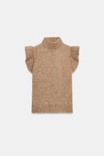 Шерстяной жилет с оборками - ZARA