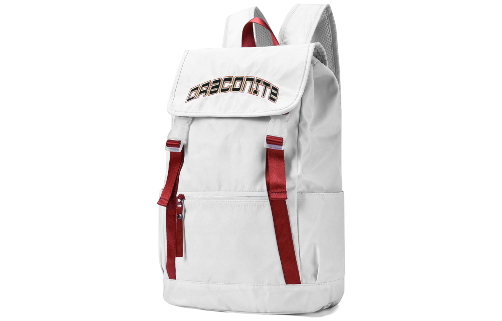 DRACONITE Polyester Backpack Regular Unisex Red & White