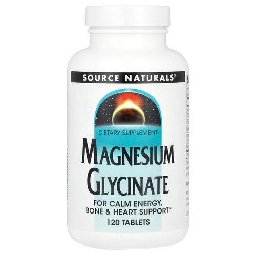 Source Naturals, Глицинат магния, 120 таблеток