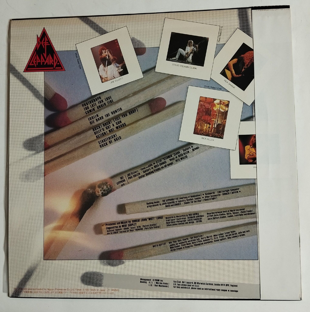 Винтажная виниловая пластинка LP Def Leppard Pyromania (Japan 1983) (Obi)
