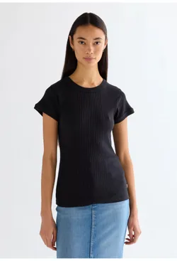 Футболка женская WRANGLER CAPPED RIB SHIRT BLACK