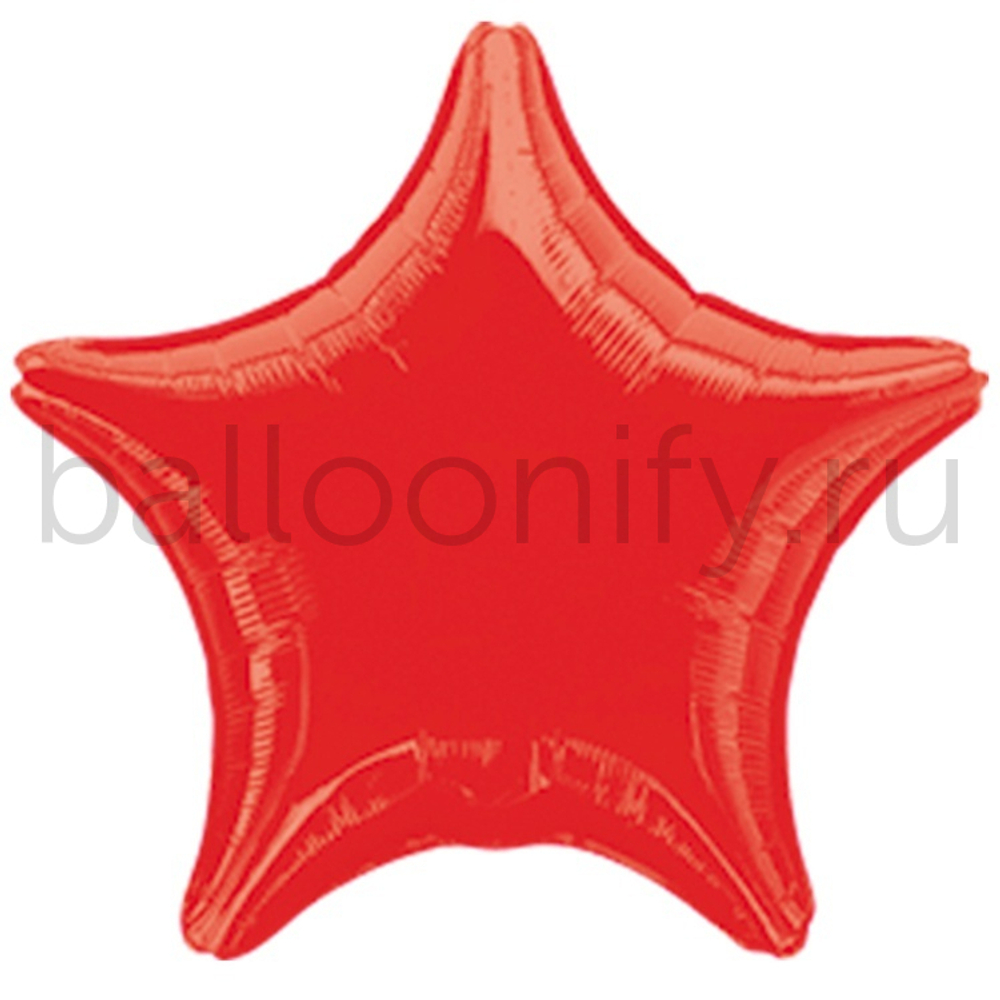 Фольгированная фигура, звезда, 19"/48СМ Металлик Red