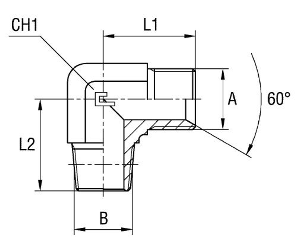 Штуцер FC90 BSP 3/4 - BSPT 3/4
