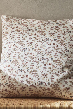 ZARA HOME ХЛОПКОВЫЙ ЧЕХОЛ ДЛЯ ДЕКОРАТИВНОЙ ПОДУШКИ С ЦВЕТОЧНЫМ УЗОРОМ, ЭКРЮ