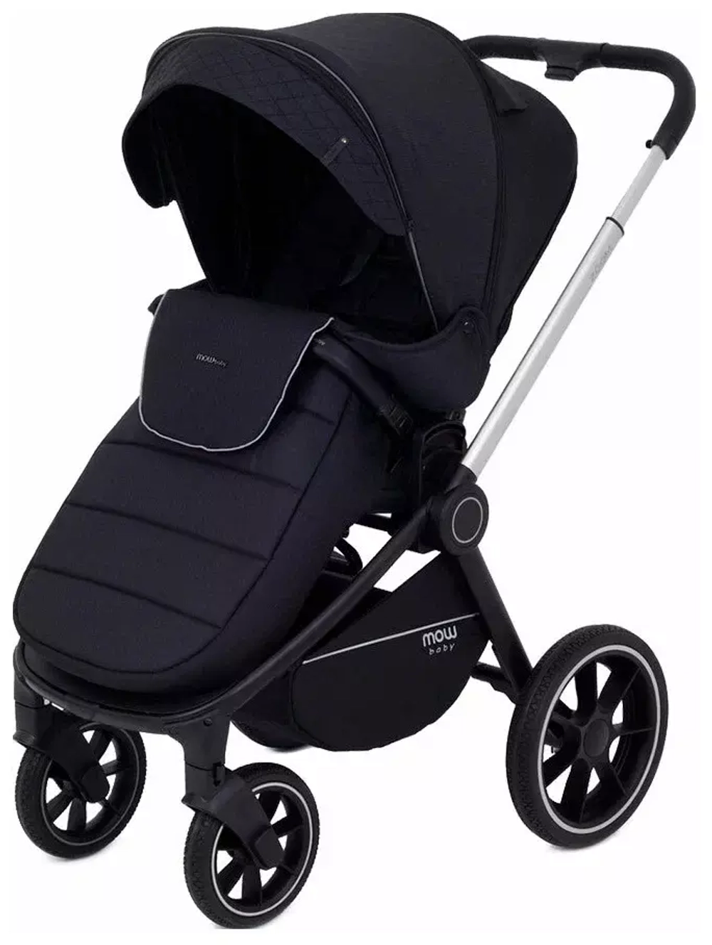 Коляска детская MOWBaby "ZOOM"PU (3в1) RA086 Silver Black