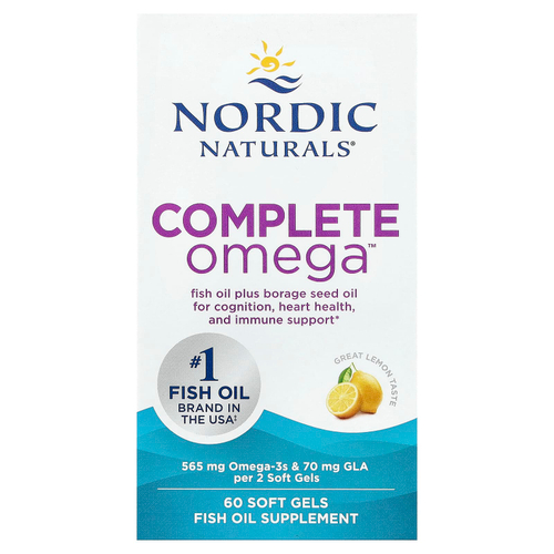 Nordic Naturals, Complete Omega, лимон, 60 мягких таблеток