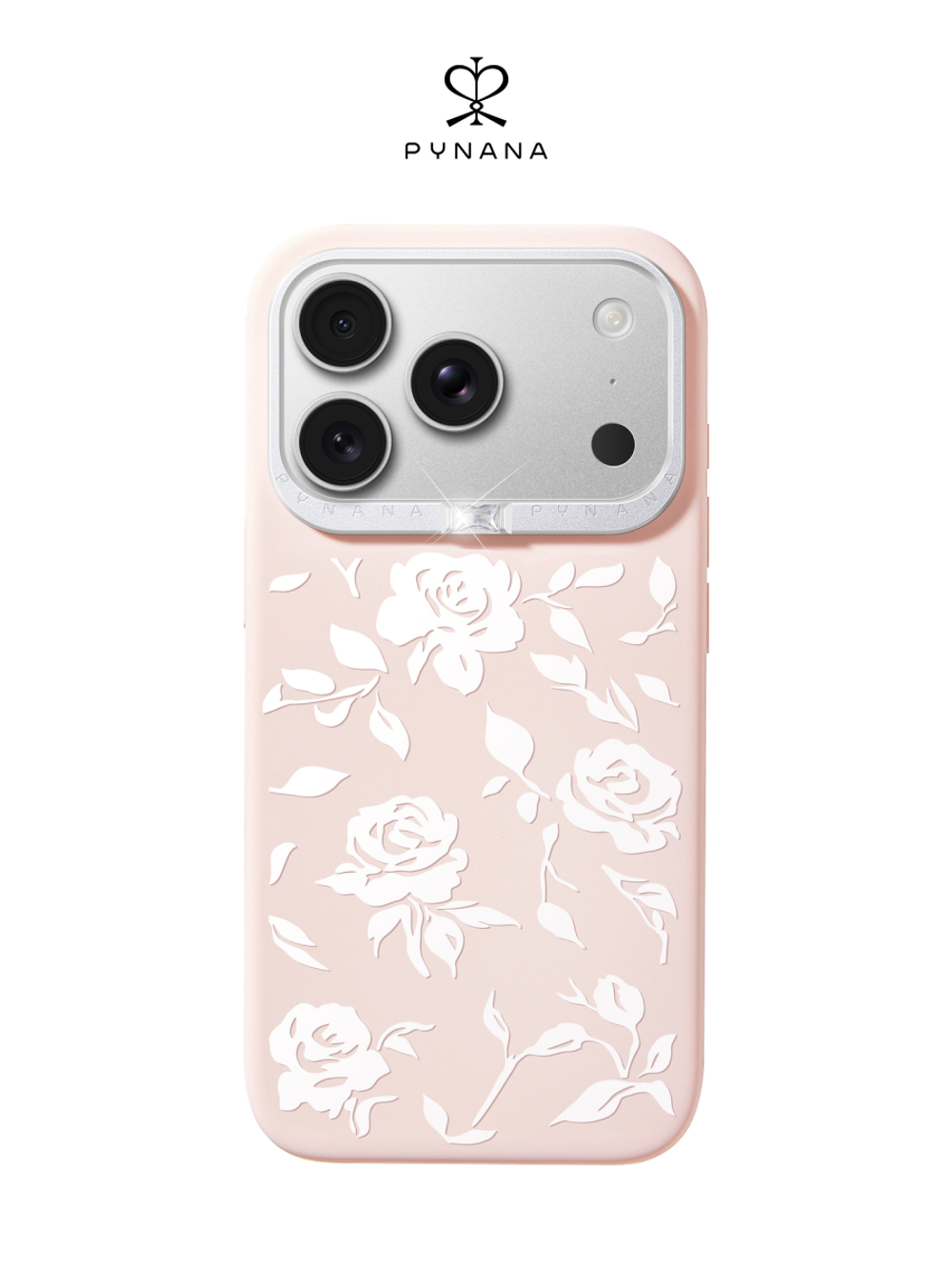 Чехол для iPhone 17 Pro Max корунд розовый с розами