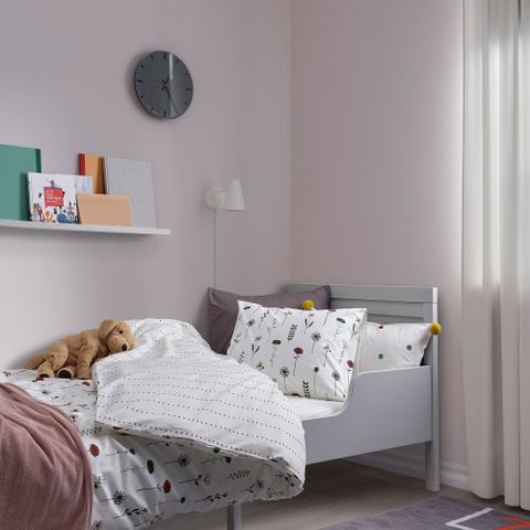 Комплект постельного белья IKEA NATTSLANDA (НАТТСЛЭНДА), Детский, Белый с рисунком, 150х200, 50х80 см