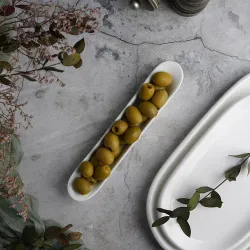 Блюдо овальное 20,5*3,5 см h2,8 см для закусок, оливок белое фарфор P.L. Proff Cuisine [6]