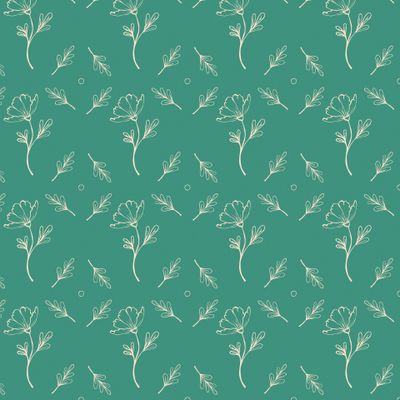 Цветок и веточки контур Green