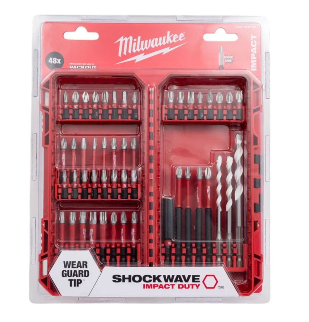 Биты Milwaukee SHOCKWAVE GEN III набор 48 предметов в пласт. кейсе 4932492005
