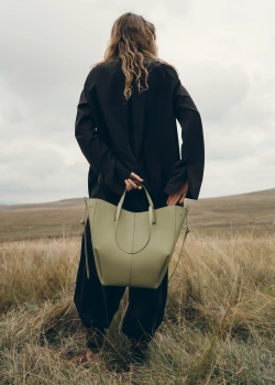 POLENE СУМКА CYME TOTE, СВЕТЛО-ЗЕЛЕНЫЙ