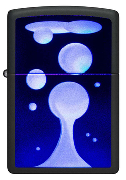 Зажигалка Zippo Lava Lamp с покрытием Black Light, латунь/сталь, черная,матовая 38x13x57 мм
