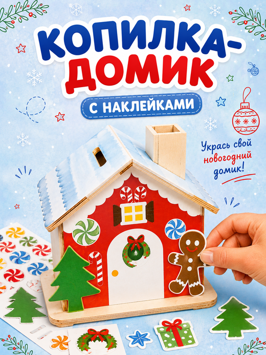 Набор для творчества Домик-копилка с наклейками, арт. 06031