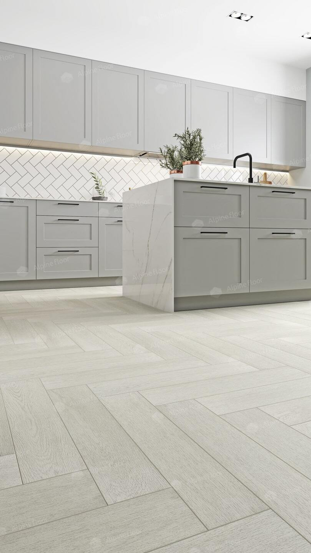 Каменно-полимерная плитка Alpine Floor Паркет лайт (Parquet Light) Зимний лес ЭКО 13-6