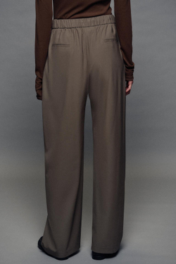 ZARA БРЮКИ СО СКЛАДКАМИ — ZW COLLECTION, СЕРО-КОРИЧНЕВЫЙ