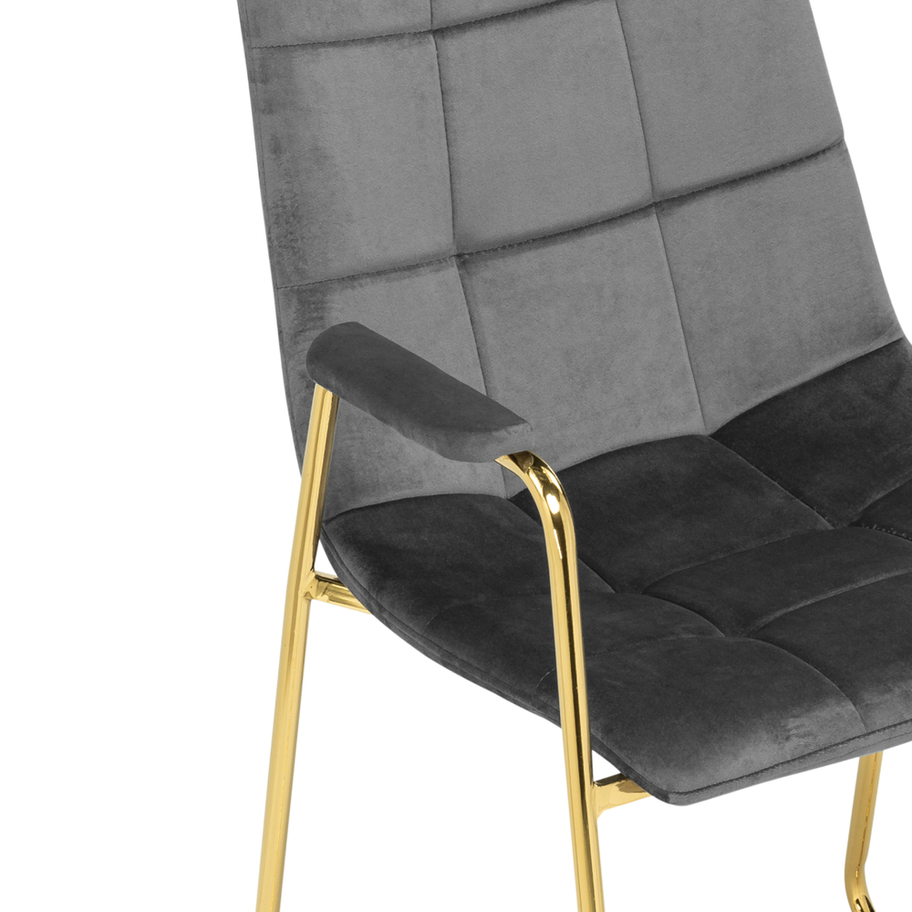 Стул на металлокаркасе Woodville Lana dark grey, gold