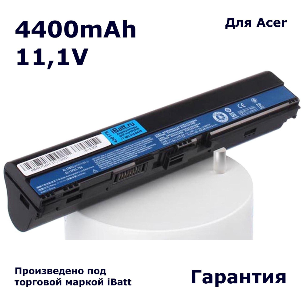 Аккумулятор iBatt 4400mAh, для Aspire V5-471PG-53334G50Mass One 756-887B1rr AO756-877B1kk AO756-887B1rr 756-887BSss AO725-C61BB