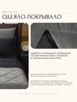 Комплект постельного белья Сатин Velvet Premium/Вельвет Премиум с Одеялом VP004