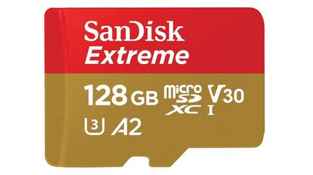 Карта памяти SanDisk Extreme microSDXC 128GB Mobile Gaming UHS-I U3 V30 A2, R/W 190/90 МБ/с