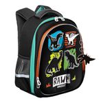 Ранец GRIZZLY анатомическая спинка, c брелоком, для мальчиков, "DINO", 36х28х20 см, RAz-387-6/1