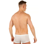 Мужские трусы-хипсы из ткани с текстурой змеиной чешуи Snake White Boxer (Размер: S) (Цвет: белый)