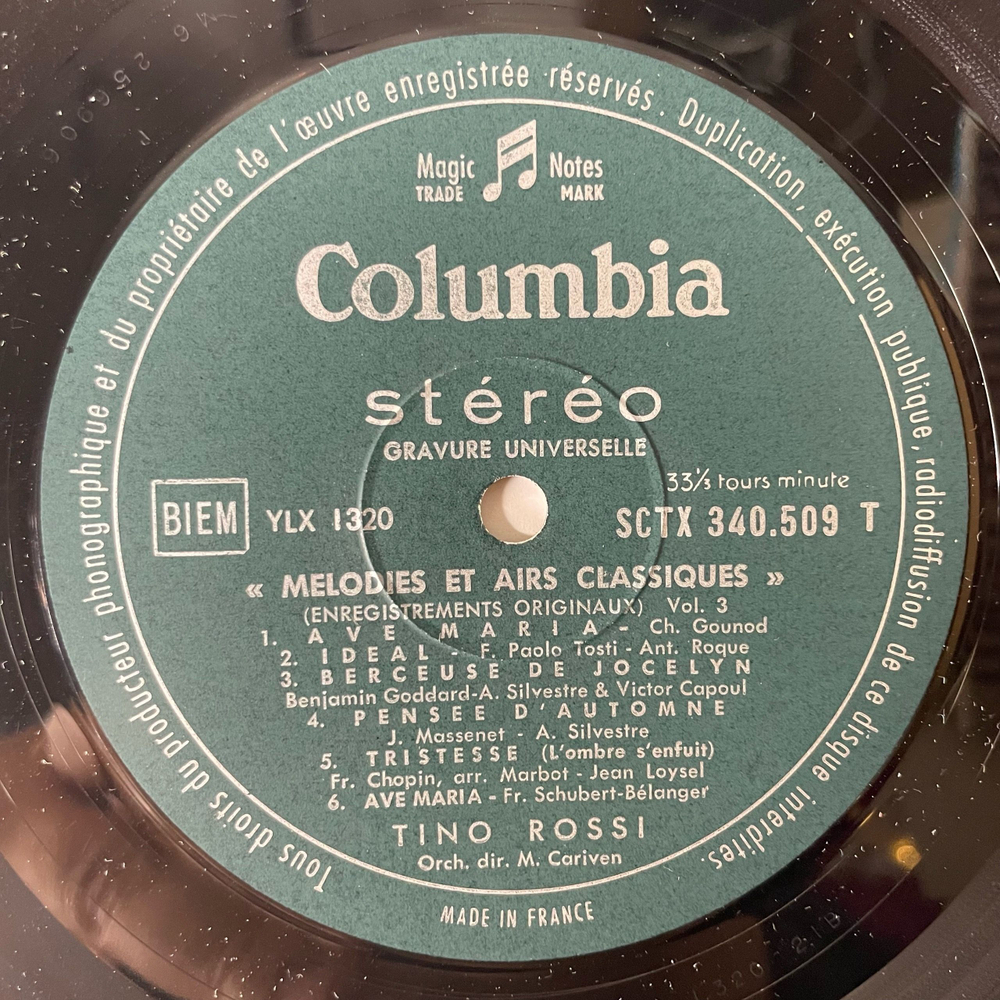 Винтажная виниловая пластинка LP Tino Rossi Airs Et M lodies Classiques (Франция 1970)