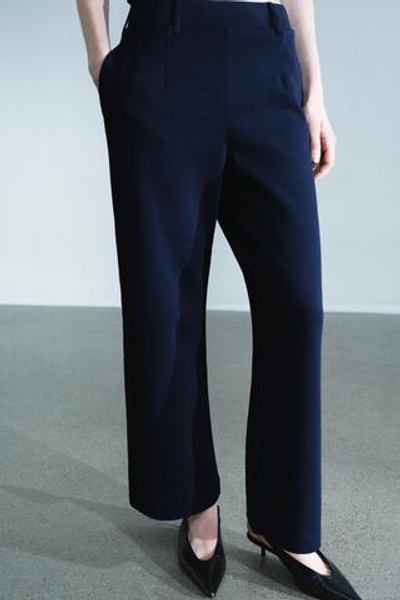 БРЮКИ ИЗ ИНТЕРЛОКА С ЗАЩИПАМИ — ZARA